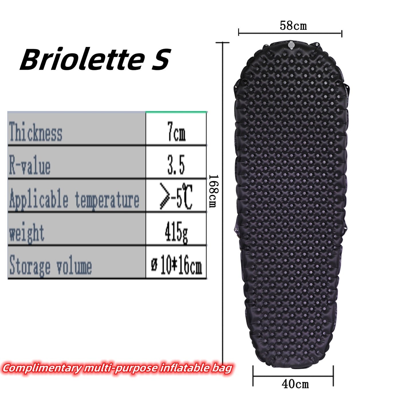 Ultralight 3.5 R-value Insulated Inflatable Sleeping Pad
