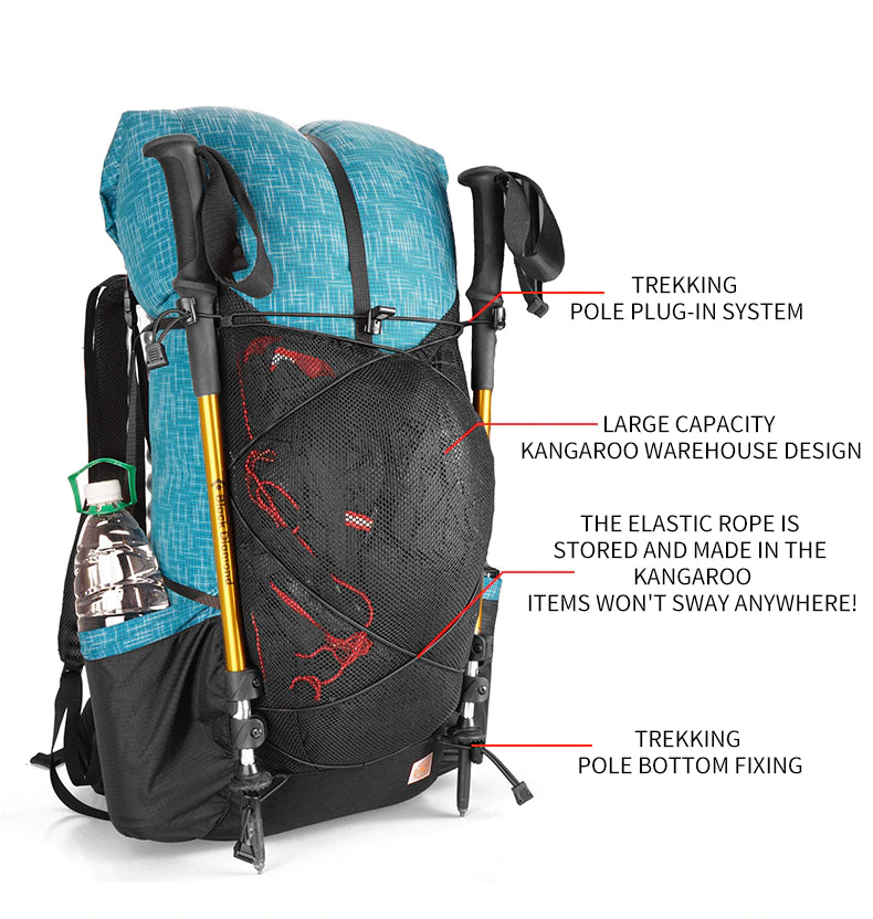 Ultralight Frameless 40+16L Backpack (5 Colors Options!)