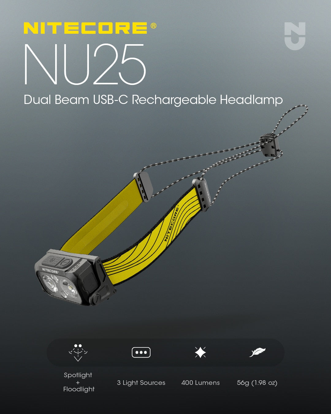 NiteCore NU25 UL USB-C Rechargeable Headlamp