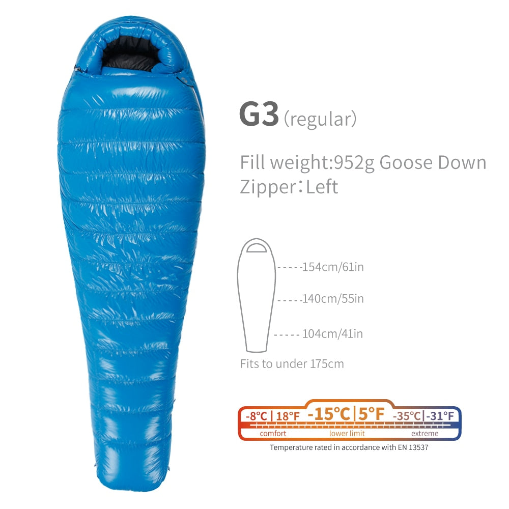 AegisMax G-Series (5 Bags Listed Here) 800+FP Down, Ranging From -22F to 32F (-30C to -2C)