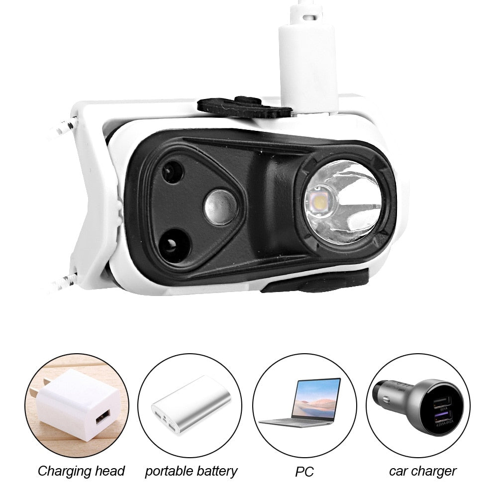 Ultralight 37g USB Rechargeable Headlamp