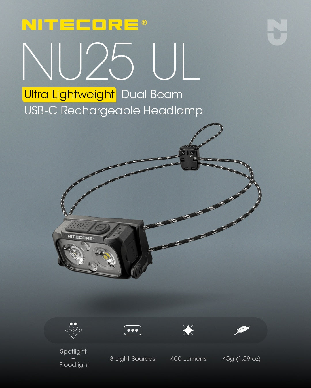 NiteCore NU25 UL USB-C Rechargeable Headlamp