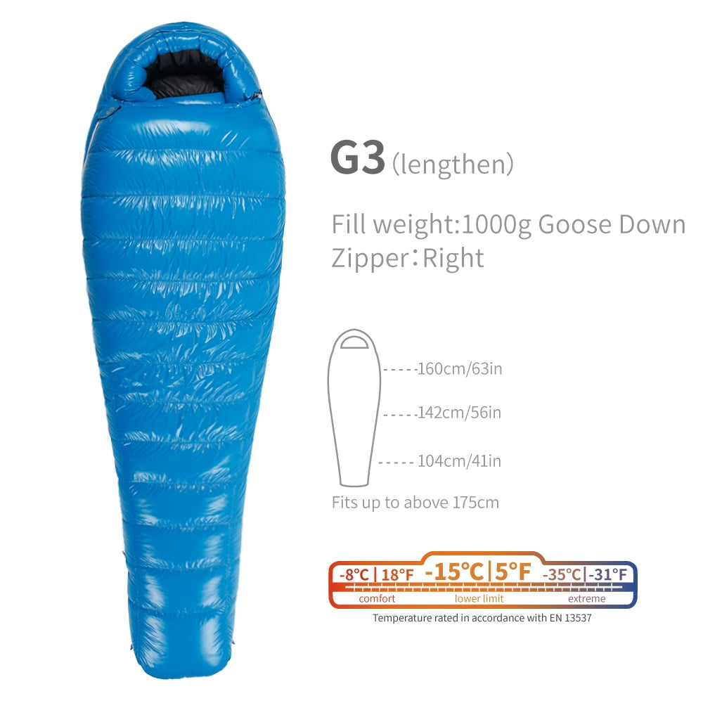 AegisMax G-Series (5 Bags Listed Here) 800+FP Down, Ranging From -22F to 32F (-30C to -2C)